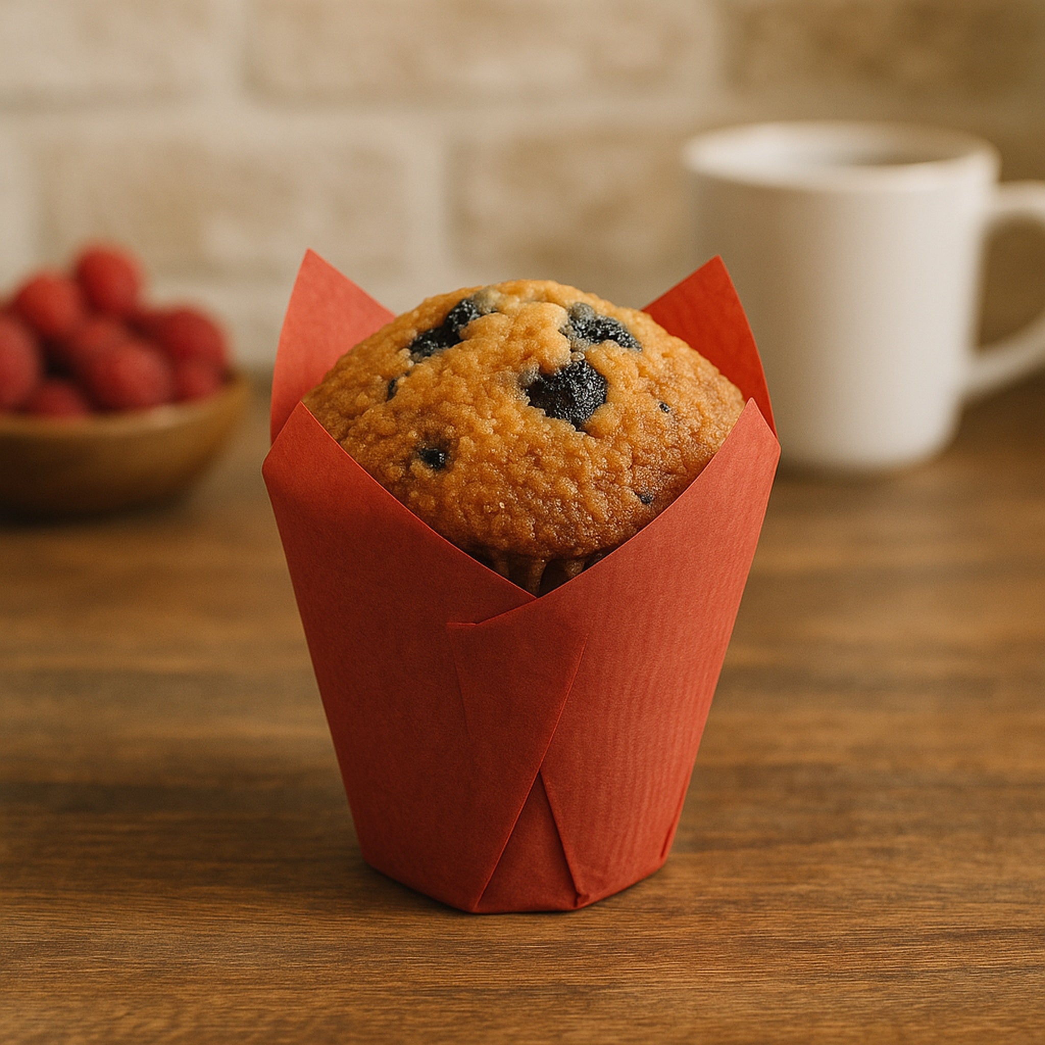 REGENT TULIP MUFFIN CUPS RED GREASE PROOF PAPER 25PK, 80/50MM DIAX90MM