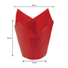 REGENT TULIP MUFFIN CUPS RED GREASE PROOF PAPER 25 PCS, (80/50MM DIAX90MM)