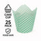 REGENT TULIP MUFFIN CUPS TURQUOISE WITH WHITE CHECKS GREASE PROOF PAPER 25 PCS, (80/50MM DIAX90MM)