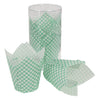 REGENT TULIP MUFFIN CUPS TURQUOISE WITH WHITE CHECKS GREASE PROOF PAPER 25PK, 80/50MM DIA