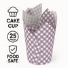 REGENT TULIP MUFFIN CUPS PURPLE WITH WHITE CHECKS GREASE PROOF PAPER 25PK, 80/50MM DIA