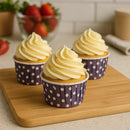 REGENT CUPCAKE CUPS PURPLE WITH WHITE DOTS PET LINED 25 PCS, (50/70MM DIAX39MM)