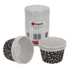 REGENT CUPCAKE CUPS BLACK WITH WHITE DOTS PET LINED 25PK, 70MM DIAX35MM