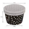 REGENT CUPCAKE CUPS BLACK WITH WHITE DOTS PET LINED 25PK, 70MM DIAX35MM