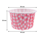 REGENT CAKE/ICE CREAM CUPS PINK CHECK PET LINED 25 PCS, (55/44MM DIAX35MM)