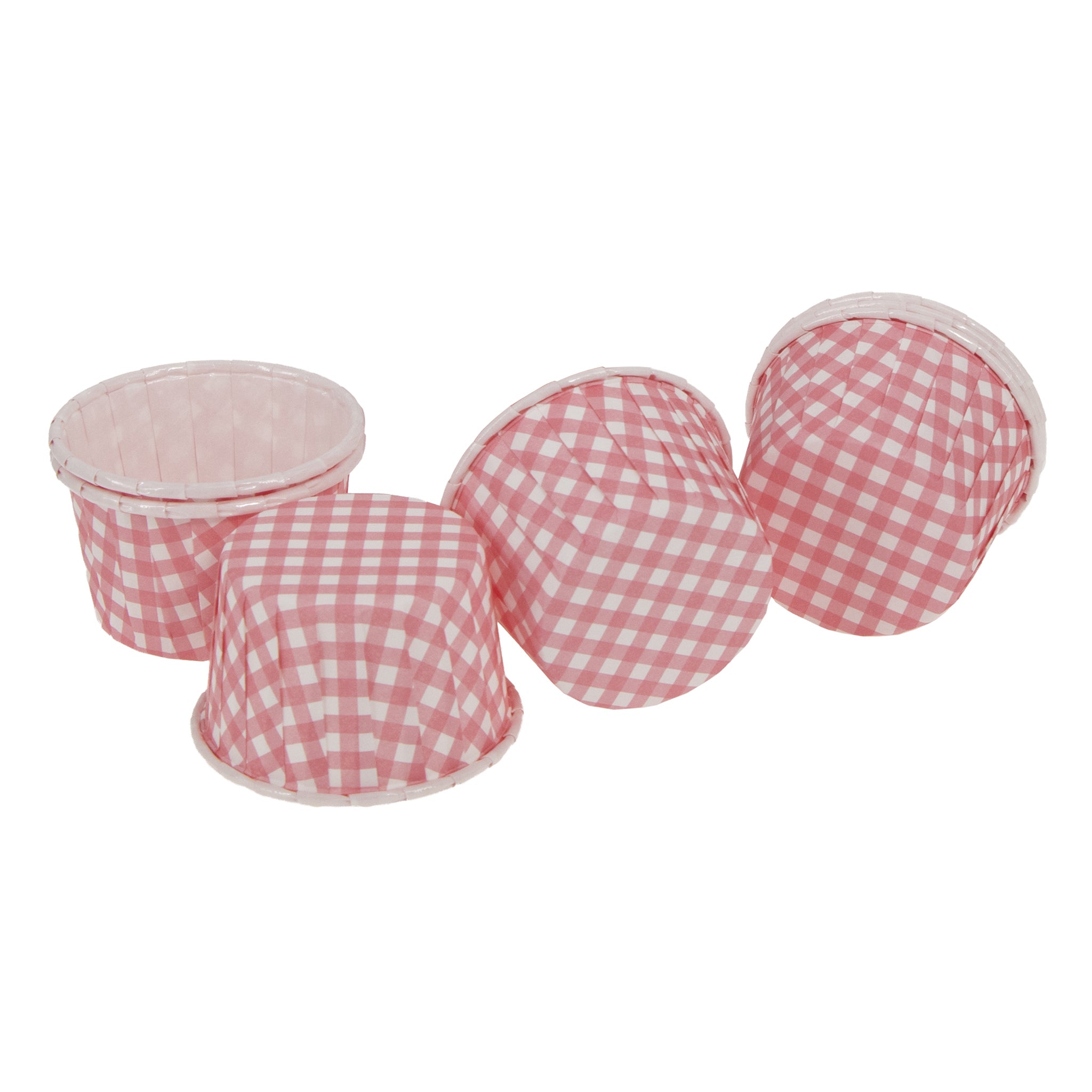 REGENT CAKE/ICE CREAM CUPS PINK CHECK PET LINED 25PK, 55MM DIAX35MM
