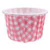 REGENT CAKE/ICE CREAM CUPS PINK CHECK PET LINED 25 PCS, (55/44MM DIAX35MM)