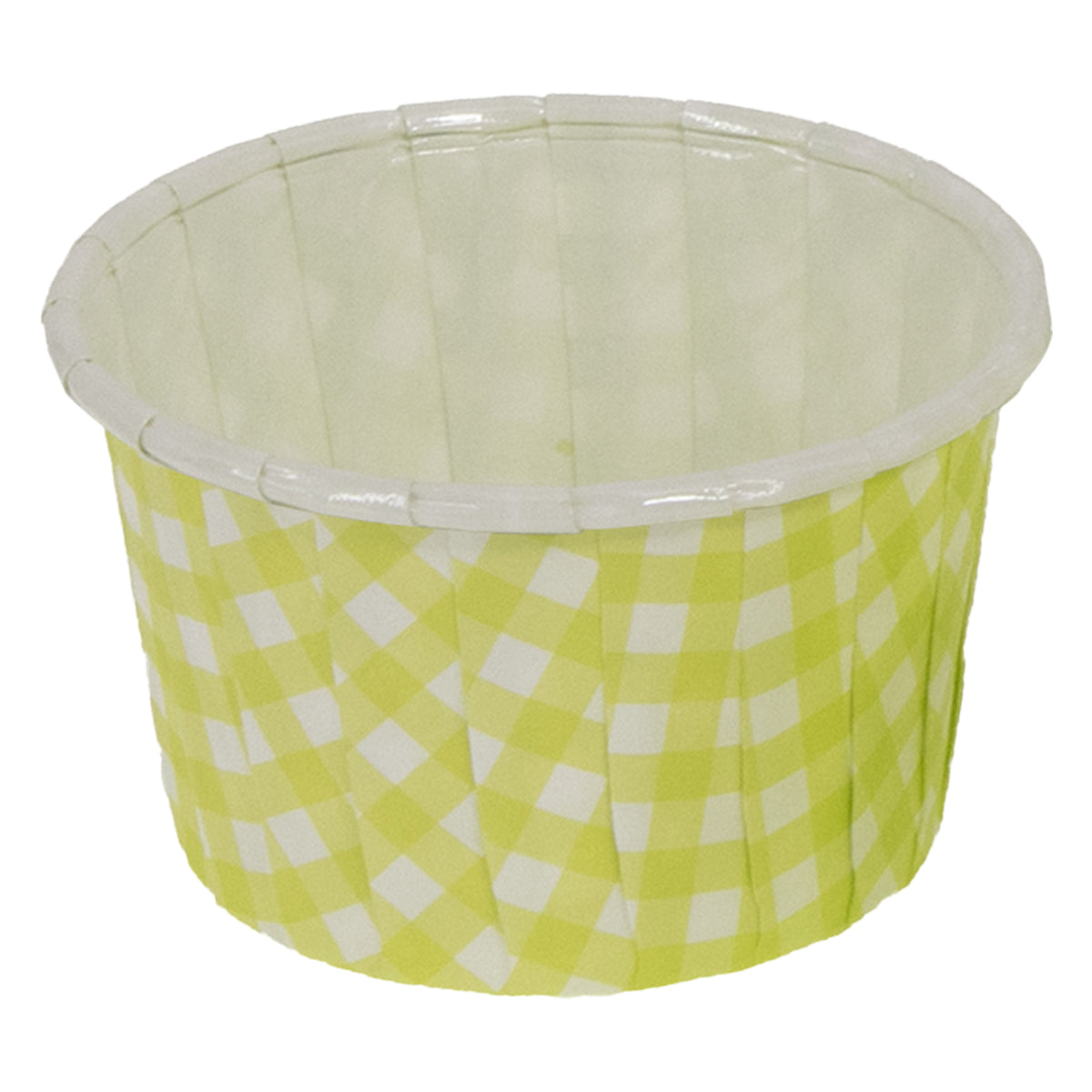 REGENT CAKE/ICE CREAM LIME GREEN CHECK PET LINED 25PK, 55MM DIAX35MM