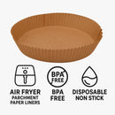 REGENT AIR FRYER ROUND PARCHMENT PAPER LINERS IN PVC BOX 50PK, 200MM DIA