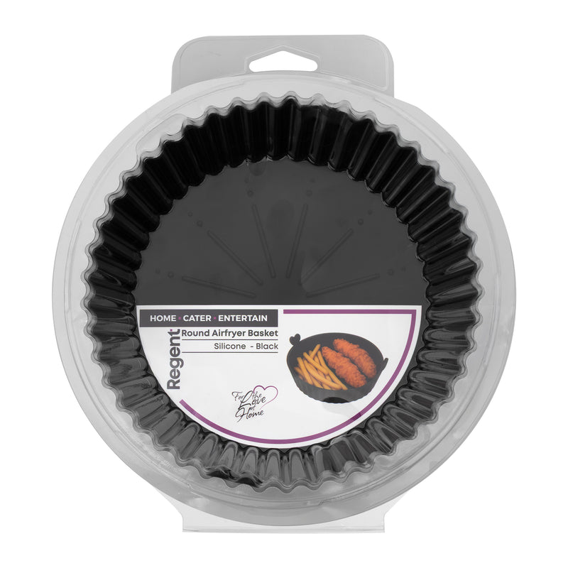 REGENT ROUND AIRFRYER BLACK SILICONE BASKET, 170MM DIA