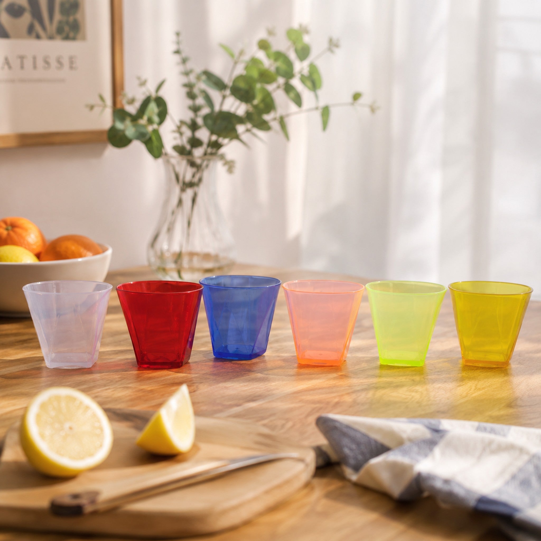 BAR BUTLER COLOURED SHOT GLASSES PLASTIC 6PK, 50ML - 52MM DIA