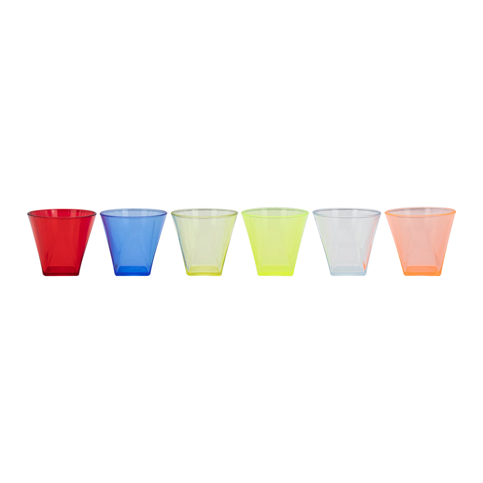 BAR BUTLER COLOURED SHOT GLASSES PLASTIC 6PK, 50ML - 52MM DIA