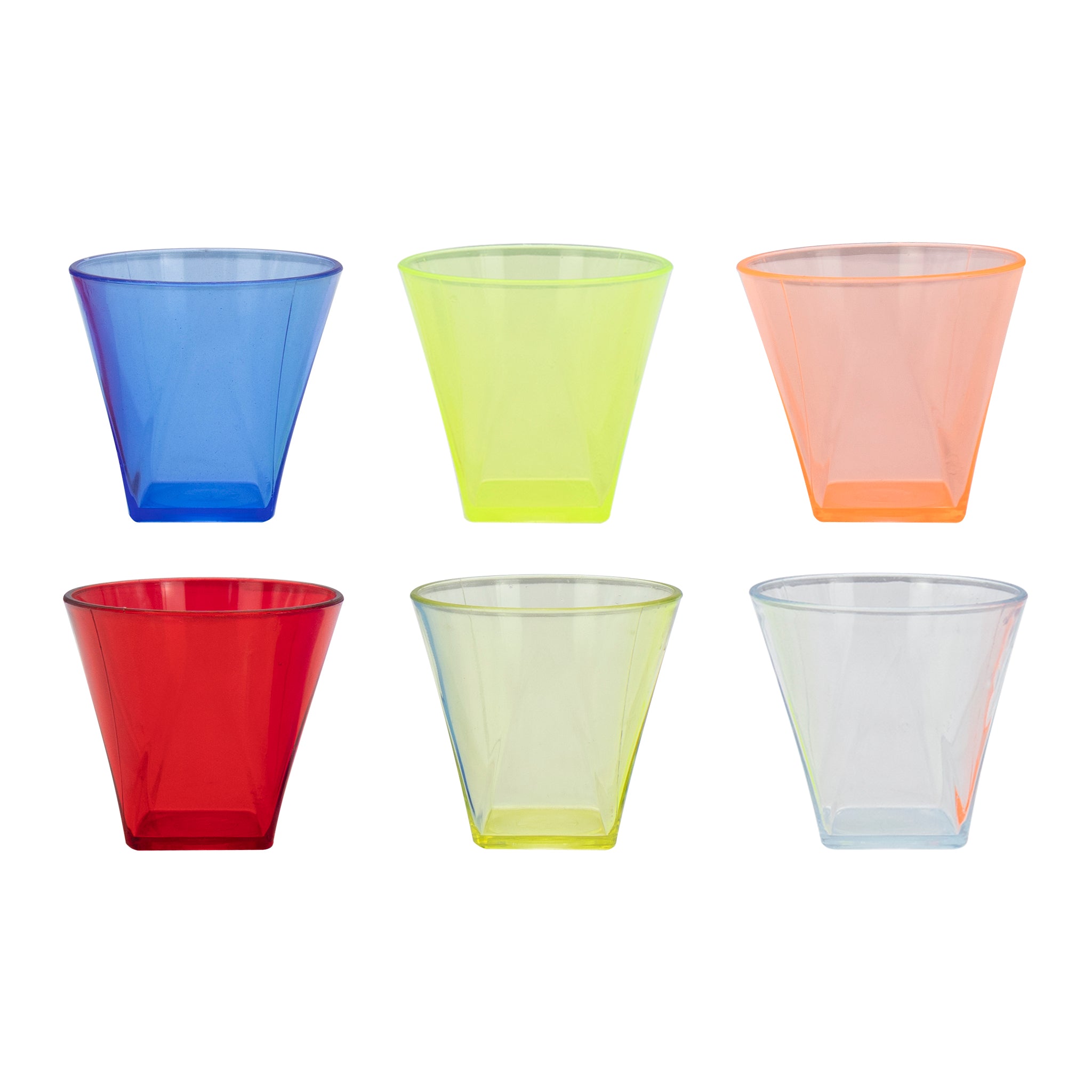 BAR BUTLER COLOURED SHOT GLASSES PLASTIC 6PK, 50ML - 52MM DIA