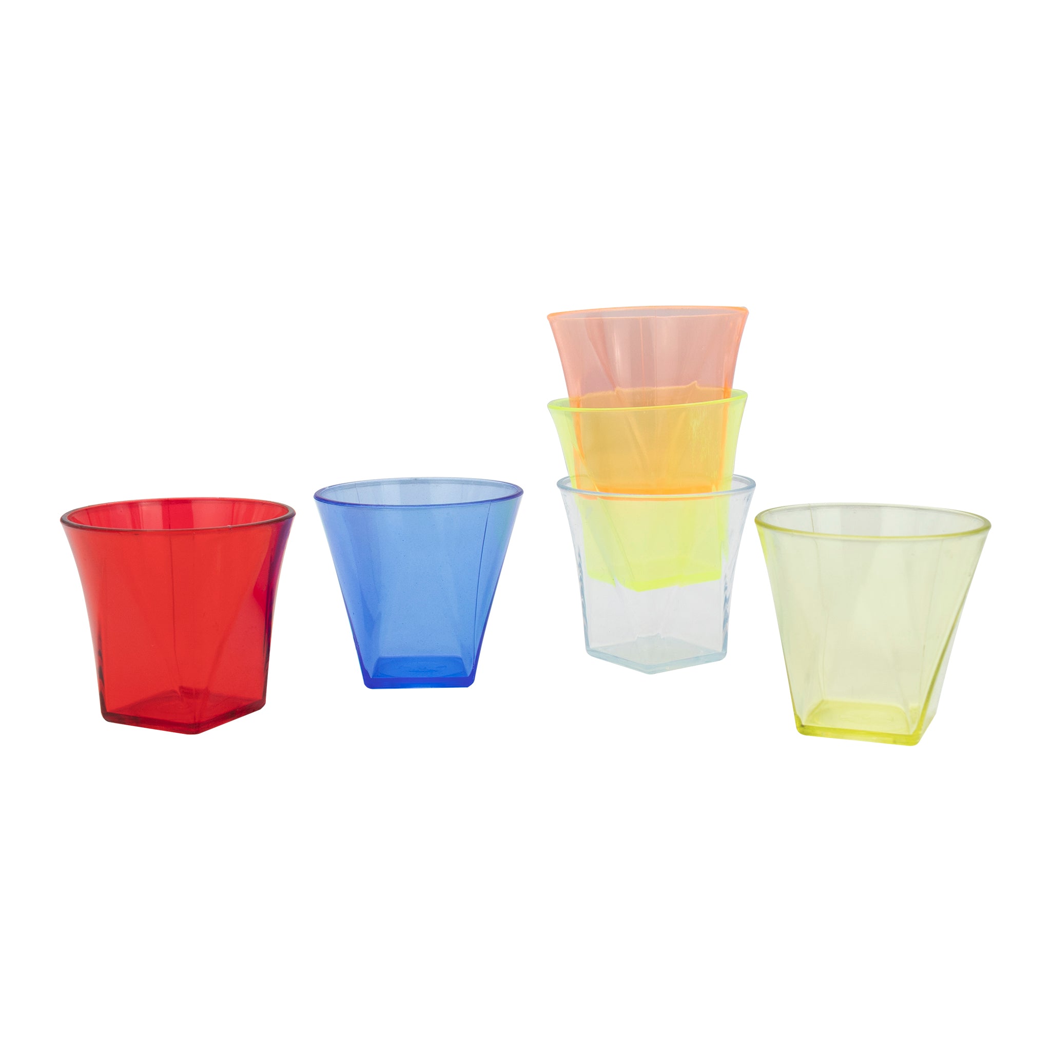 BAR BUTLER COLOURED SHOT GLASSES PLASTIC 6PK, 50ML - 52MM DIA