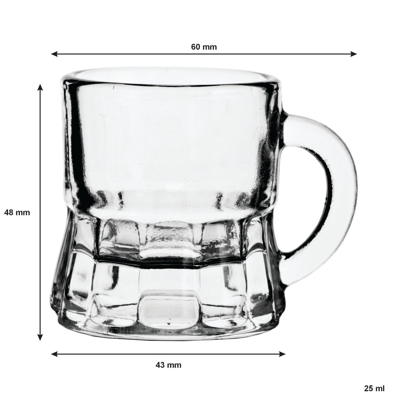 BAR BUTLER TOT GLASS WITH HANDLE, 25ML (43MM DIAX60X45MM)