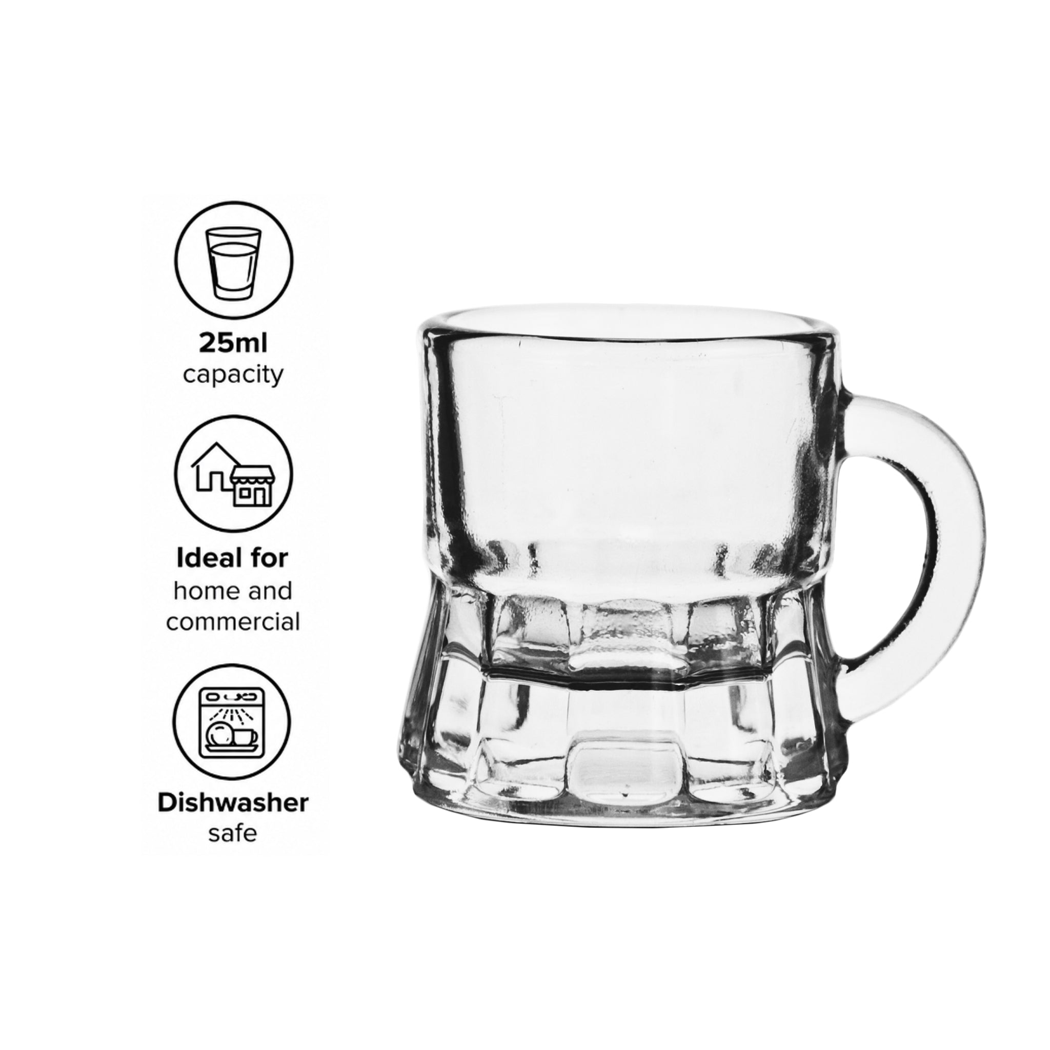 BAR BUTLER TOT GLASS WITH HANDLE, 25ML