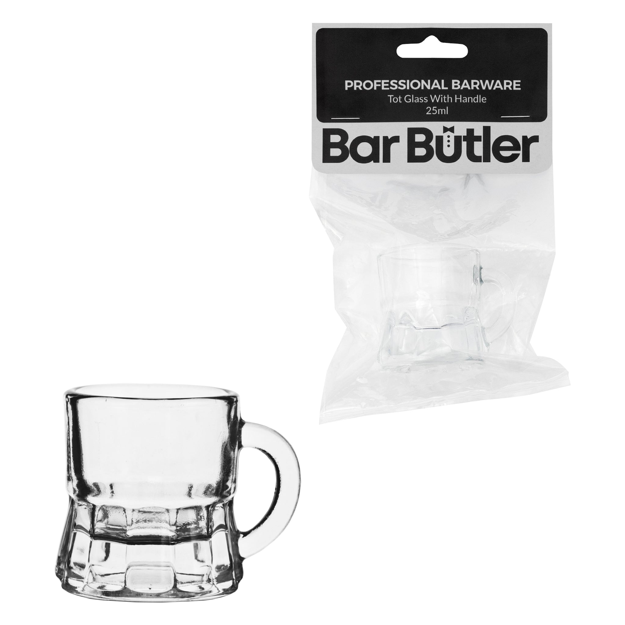 BAR BUTLER TOT GLASS WITH HANDLE, 25ML