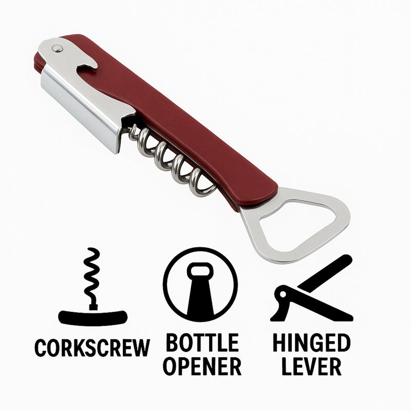 BAR BUTLER WINE & BOTTLE OPENER MAROON