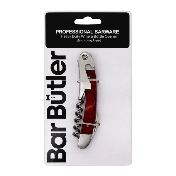 BAR BUTLER HEAVY DUTY WINE BOTTLE OPENER WITH ROSEWOOD FINISH