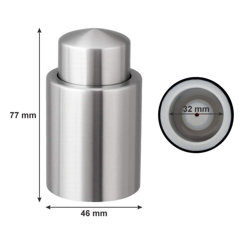 BAR BUTLER VACUUM WINE STOPPER STAINLESS STEEL, 32MM INNER DIA