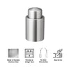 BAR BUTLER VACUUM WINE STOPPER STAINLESS STEEL, 32MM INNER DIA