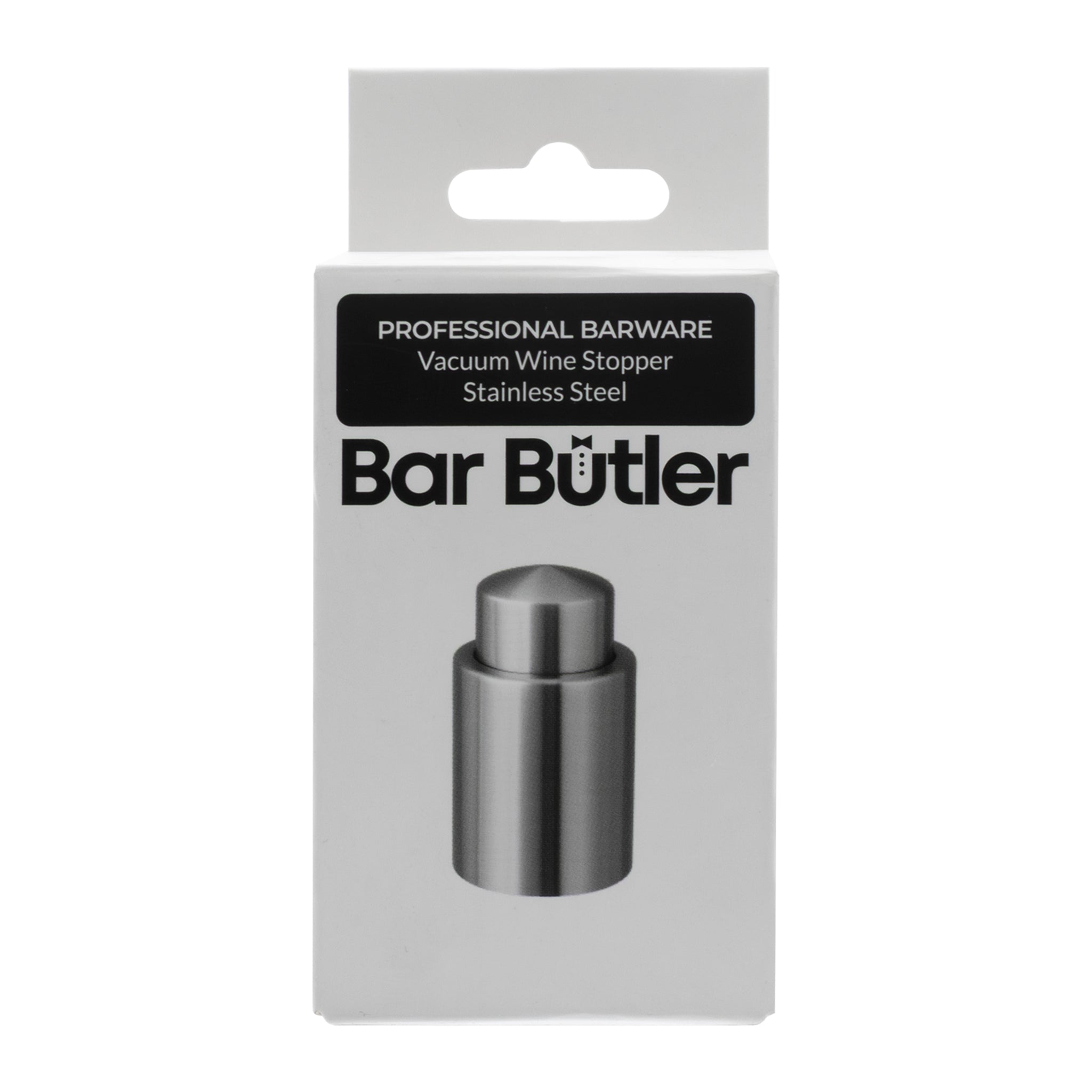 BAR BUTLER VACUUM WINE STOPPER STAINLESS STEEL, 32MM INNER DIA