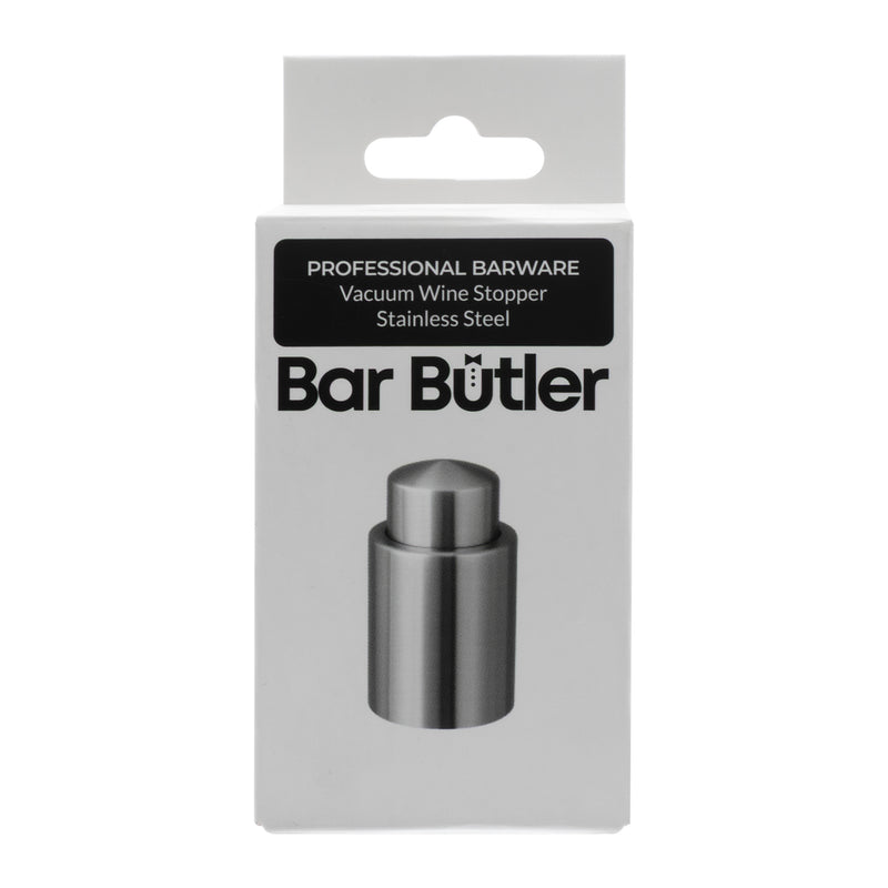 BAR BUTLER VACUUM WINE STOPPER STAINLESS STEEL, 32MM INNER DIA