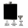 BAR BUTLER HIP FLASK ST STEEL WITH BLACK LEATHERETTE COVER AND FUNNEL, 250ML