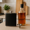 BAR BUTLER HIP FLASK ST STEEL WITH BLACK LEATHERETTE COVER AND FUNNEL, 250ML