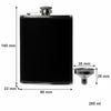 BAR BUTLER HIP FLASK ST STEEL WITH BLACK LEATHERETTE COVER AND FUNNEL, 250ML