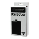 BAR BUTLER HIP FLASK ST STEEL WITH BLACK LEATHERETTE COVER AND FUNNEL, 250ML