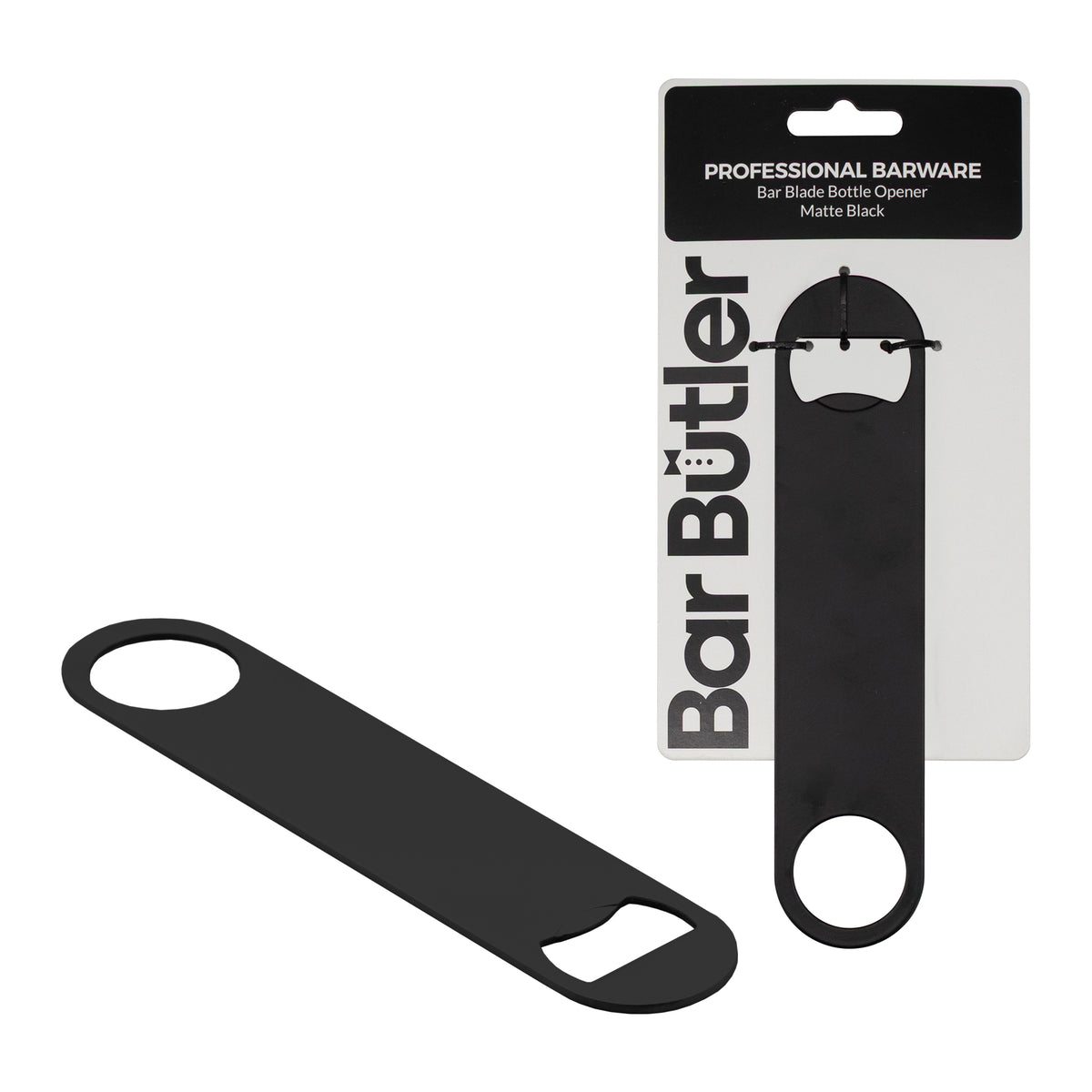 BAR BUTLER BLADE BOTTLE OPENER STAINLESS STEEL BLACK