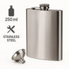 BAR BUTLER HIP FLASK WITH FUNNEL ST STEEL, 250ML