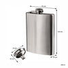 BAR BUTLER HIP FLASK WITH FUNNEL ST STEEL, 250ML