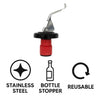 BAR BUTLER BOTTLE STOPPER/FIZZ GUARD STAINLESS STEEL 2PK