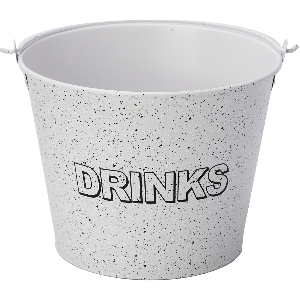 BAR BUTLER ICE BUCKET WITH HANDLE WHITE AND MOTTLED BLACK, 5LT (230MM DIAX180MM)