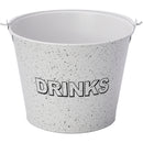 BAR BUTLER ICE BUCKET WITH HANDLE WHITE AND MOTTLED BLACK, 5LT (230MM DIAX180MM)