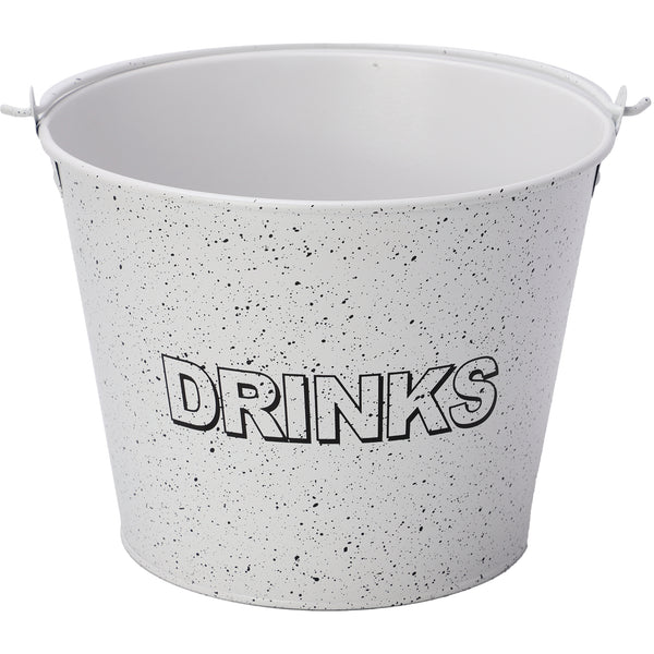 BAR BUTLER ICE BUCKET WITH HANDLE WHITE AND MOTTLED BLACK, 5LT (230MM DIAX180MM)