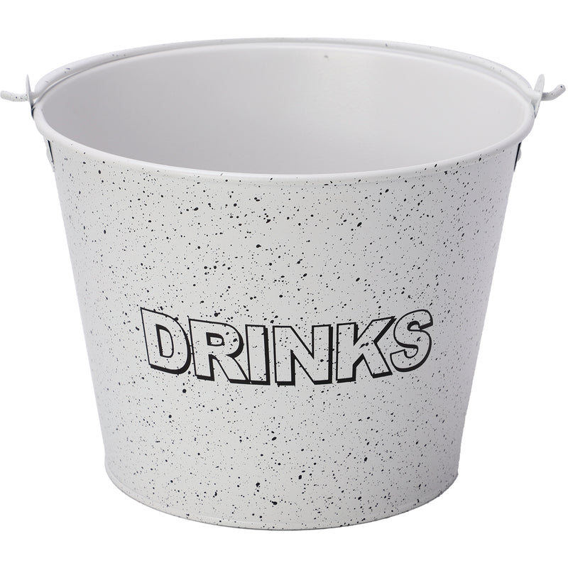 BAR BUTLER ICE BUCKET WITH HANDLE WHITE AND MOTTLED BLACK, 5LT (230MM DIAX180MM)