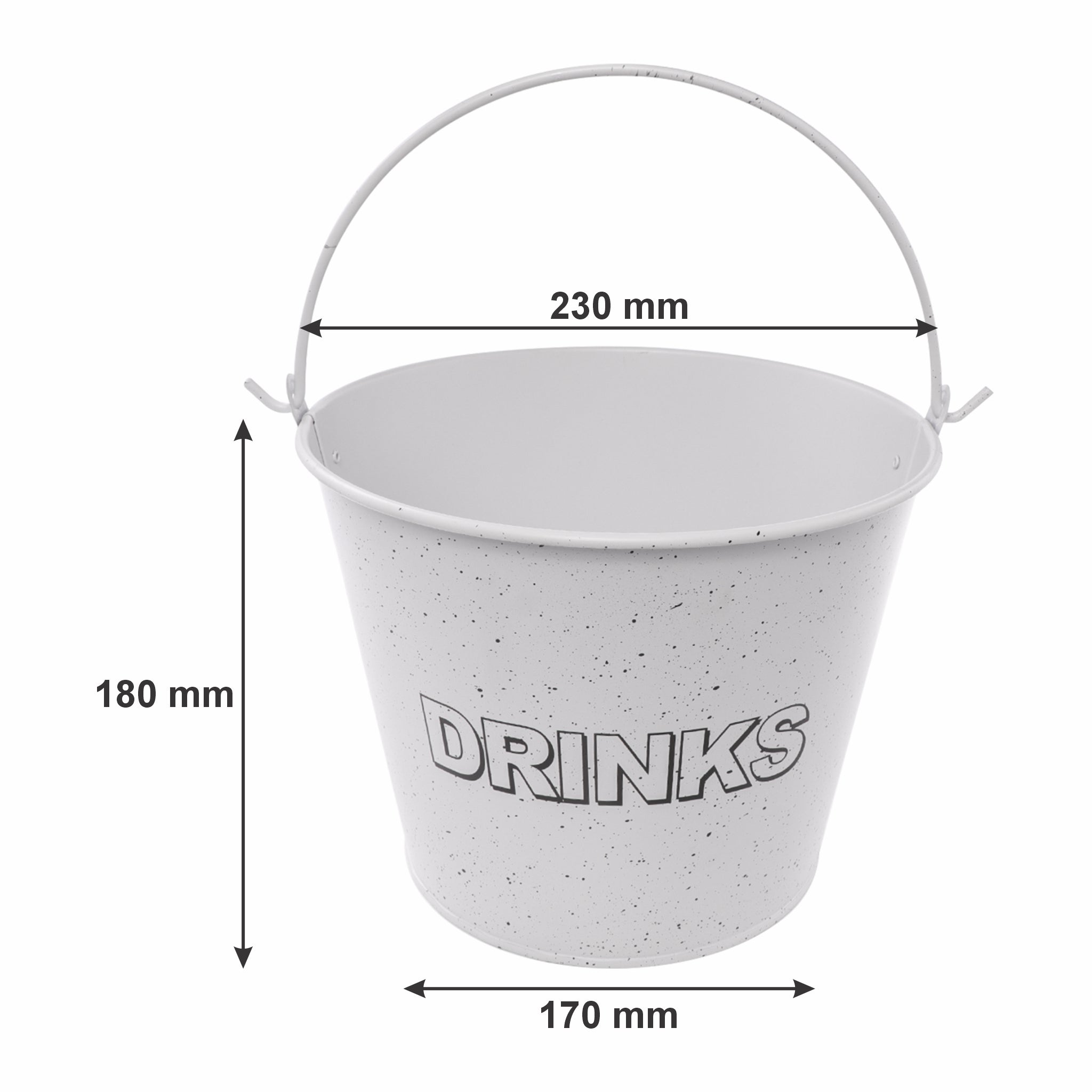 BAR BUTLER ICE BUCKET WITH HANDLE WHITE MOTTLED BLACK, 5L
