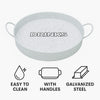 BAR BUTLER BAR TRAY WHITE MOTTLED BLACK, 370MM DIA