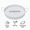 BAR BUTLER BAR TRAY WHITE MOTTLED BLACK, 370MM DIA