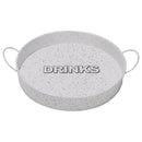 BAR BUTLER BAR TRAY WHITE AND MOTTLED BLACK, (310MM DIAX55MM)