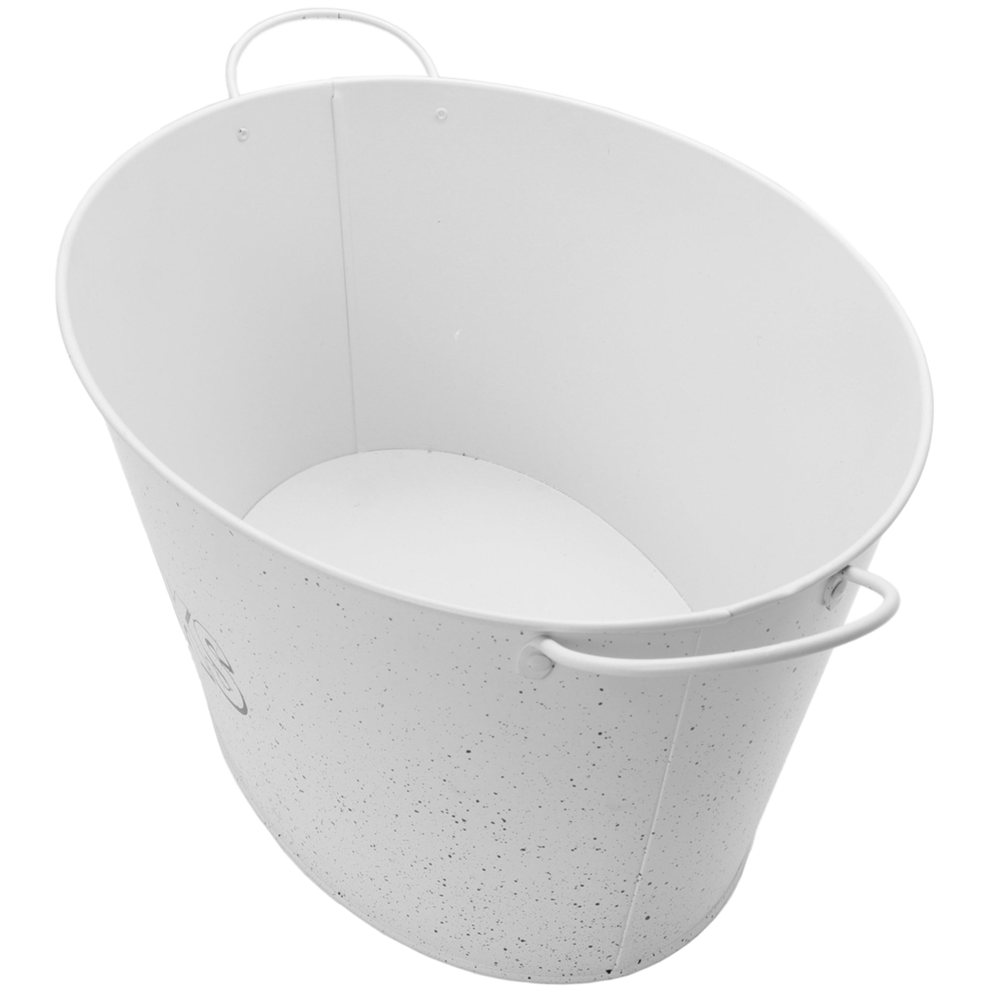 BAR BUTLER OVAL WINE TUB WITH HANDLES WHITE MOTTLED BLACK, 13L