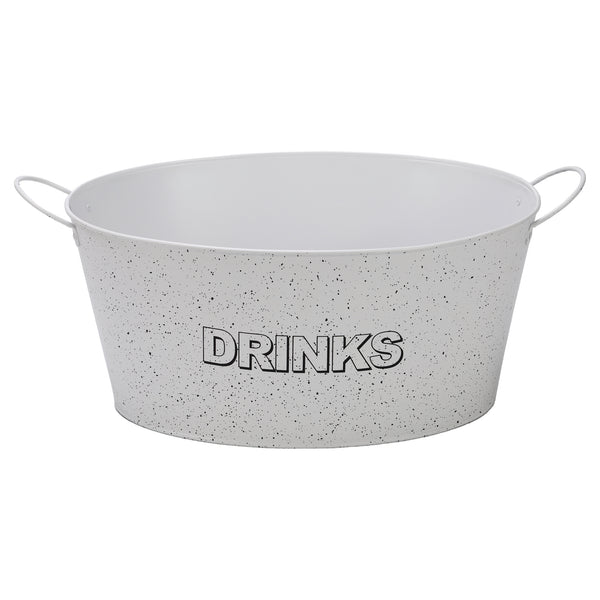 BAR BUTLER OVAL WINE TUB WITH HANDLES WHITE AND MOTTLED BLACK, 13 LT (385X285X180MM)