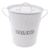 BAR BUTLER ICE BUCKET WITH HANDLES, PLASTIC LINER & LID WHITE MOTTLED BLACK, 3L