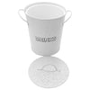 BAR BUTLER ICE BUCKET WITH HANDLES, PLASTIC LINER & LID WHITE & MOTTLED BLACK, 3LT (195MM DIAX230MM)