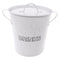 BAR BUTLER ICE BUCKET WITH HANDLES, PLASTIC LINER & LID WHITE & MOTTLED BLACK, 3LT (195MM DIAX230MM)
