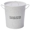 BAR BUTLER ICE BUCKET WITH HANDLES, PLASTIC LINER & LID WHITE & MOTTLED BLACK, 3LT (195MM DIAX230MM)
