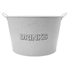 BAR BUTLER WINE BUCKET WITH HANDLES WHITE MOTTLED BLACK 18LT ON BLACK STAND, (455/390MM DIAX715MM)